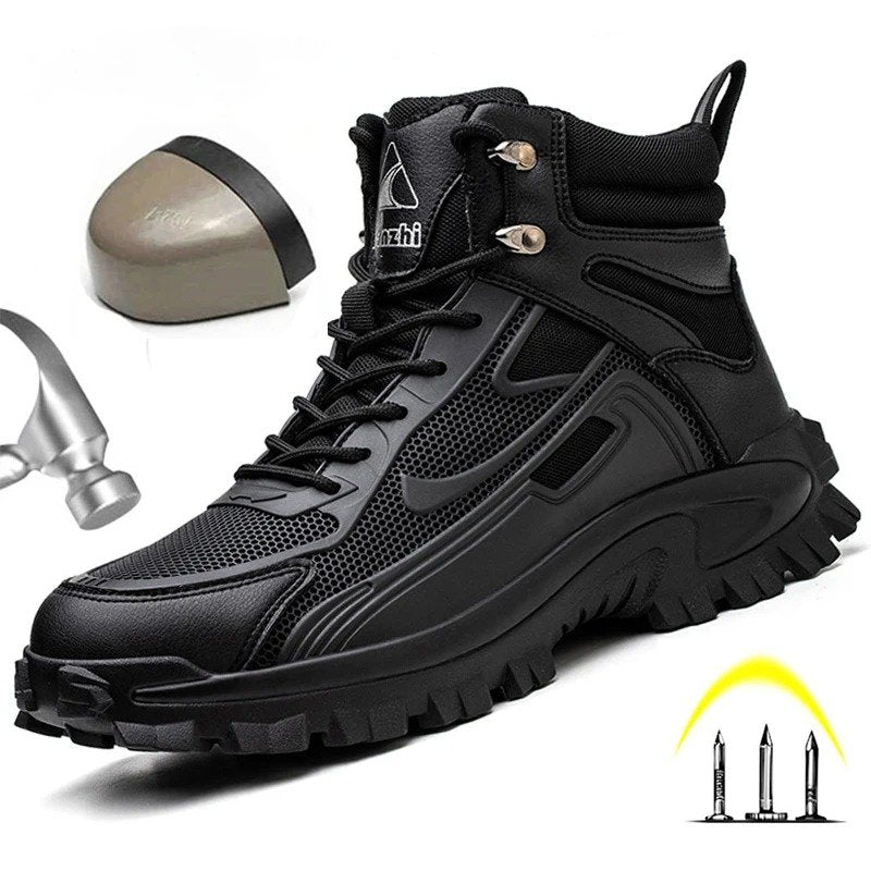 S3 Stivali in pelle di alta qualità, scarpe antinfortunistiche da uomo, puntale in acciaio, impermeabili, antiforatura.