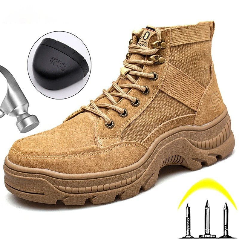 Stivali antinfortunistici, scarpe con punta in acciaio, scarpe da lavoro anti-sfondamento e anti-perforazione, stivali tattici militari per uomo e donna