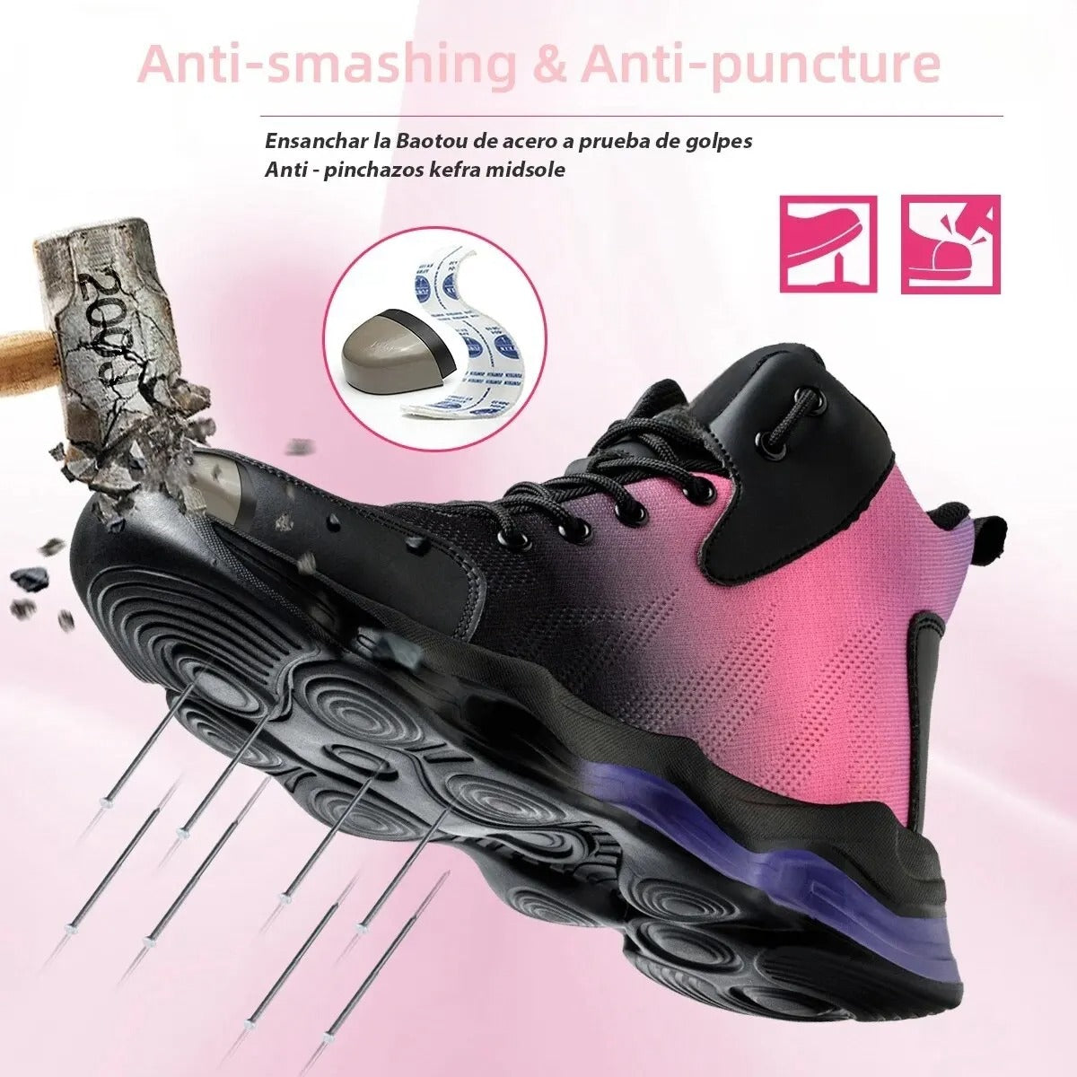 Scarpe antinfortunistiche da donna, scarpe da lavoro, stivali industriali anti-sfondamento anti-perforazione per donna