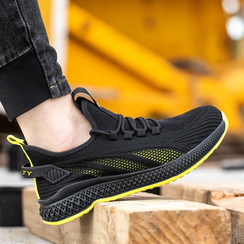 Scarpe da lavoro antinfortunistiche traspiranti, sneakers con punta in acciaio, calzature leggere antiscivolo, antiforatura