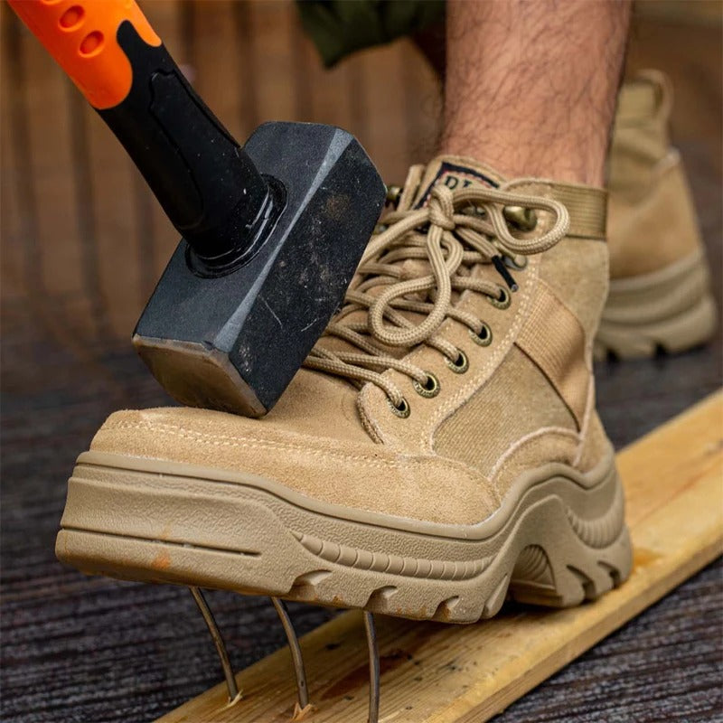 Stivali antinfortunistici, scarpe con punta in acciaio, scarpe da lavoro anti-sfondamento e anti-perforazione, stivali tattici militari per uomo e donna